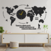 World Map Wooden Wall Clock