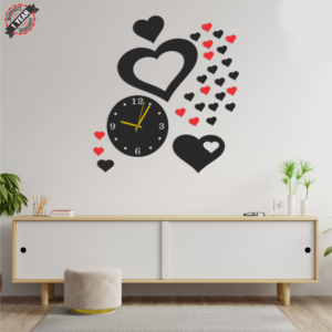 3D Heart Wall Clock