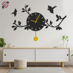 Birds On Branches Pendulum Wall Clock
