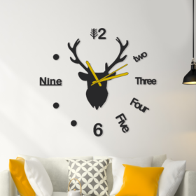 Deer 3D Big Wall Clock