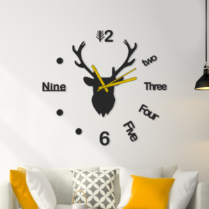 Deer 3D Big Wall Clock