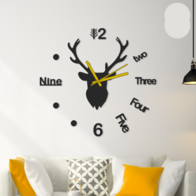 Deer 3D Big Wall Clock