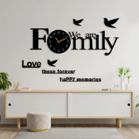 We are Family Wooden Wall Clock