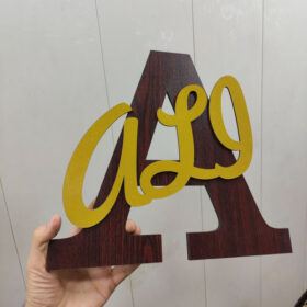 3D Wooden Name Sign With First Letter