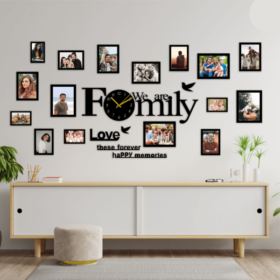 Photo Frames Family Big Wall Clock