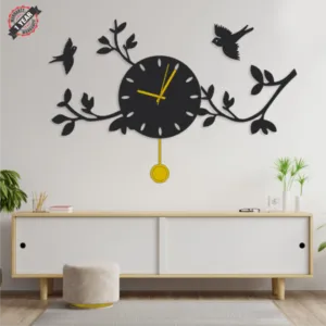 Birds On Branches Pendulum Wall Clock